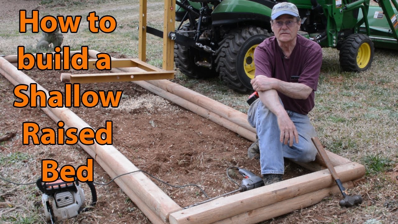 How to build a shallow raised garden bed to maximize garden space.