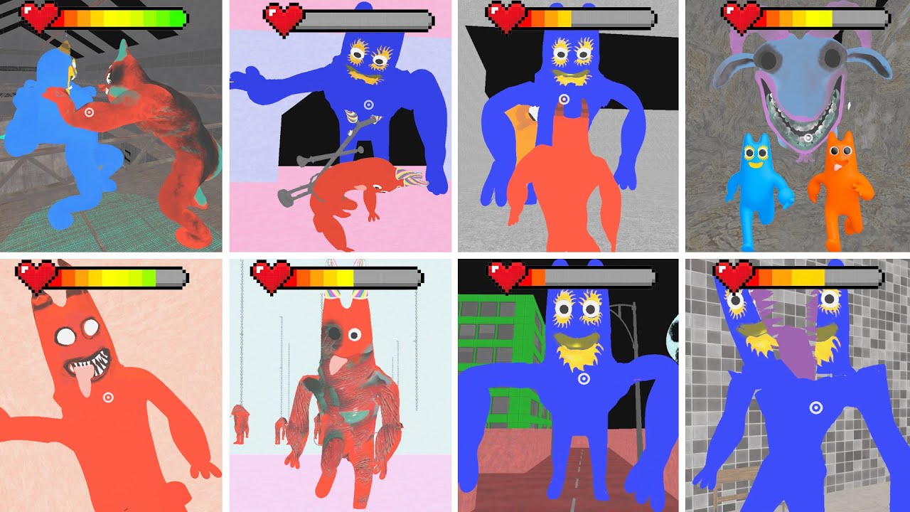 Garten of Banban 0,1,2,3,4,5,6,7,8 Flumbo vs Banban Jumpscares & Boss Fight Scenes With HEALTHBARS