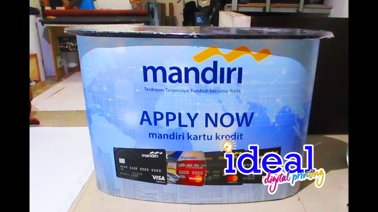 Meja Pop Up Counter Premium alas MDF cat motif marmer