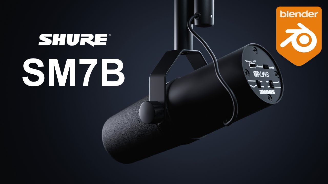 Моделирование микрофона Shure SM7B в Blender &mdash; руководство по визуализации твёрдых поверхностей и...