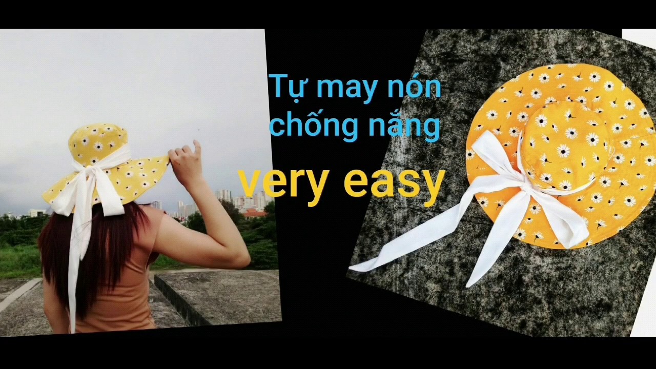 Tự may nón chống nắng, đi biển/ how to make a riversible beach sun hat