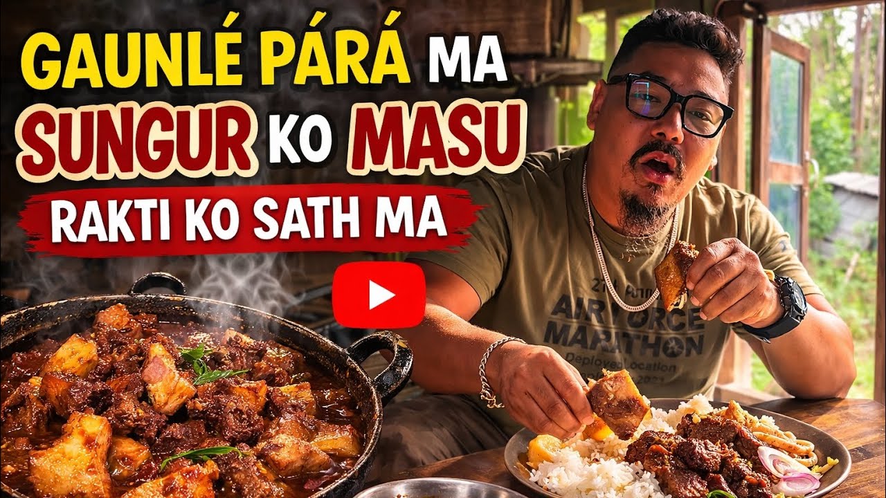 आज गाउँले पारामा सुंगुरको मासु र रक्ती पकाउँदै | Traditional Village Pork & Rakti Cooking