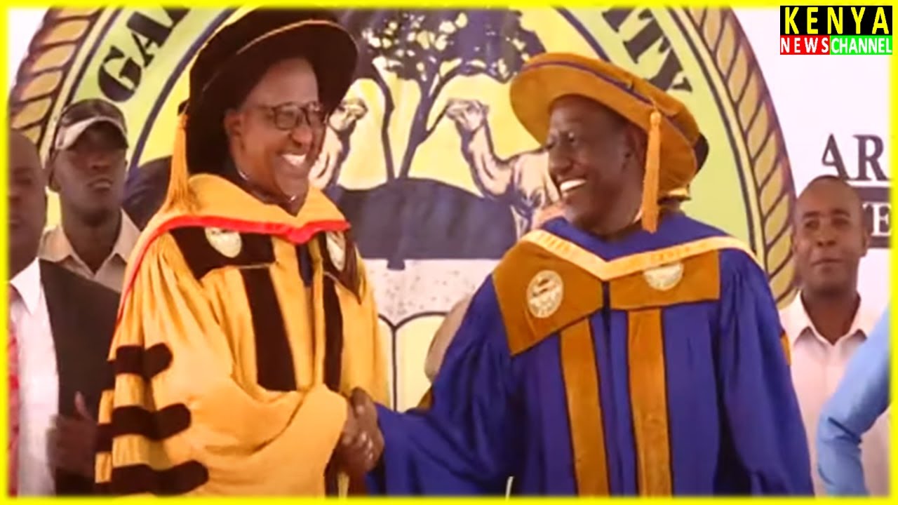 CS Aden Duale honored in front of Ruto at Garissa University Graduation