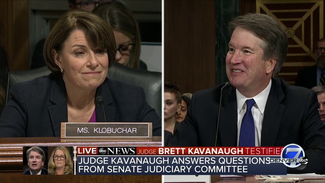 Sen. Klobuchar asks if Kavanaugh has a drinking problem, he queries her back