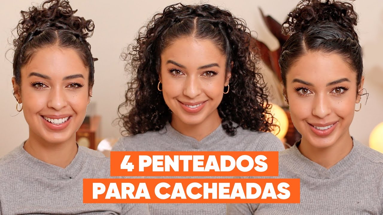 4 PENTEADOS FÁCIES PRA CABELO CACHEADO - MEUS FAVORITOS! | JULIANA LOUISE