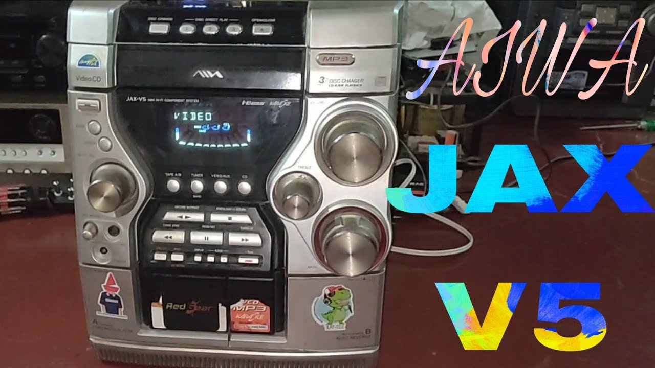Aiwa JAX-V5 component system review & testing after repairing from full dead condition 100+100w RMS