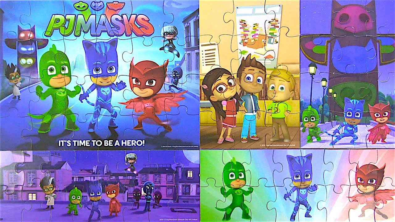 Pijamaskeliler puzzle oyunu oynuyoruz Baykuş Kız Kertenkele Kedi Çocuk ile PJ Masks Puzzle challenge