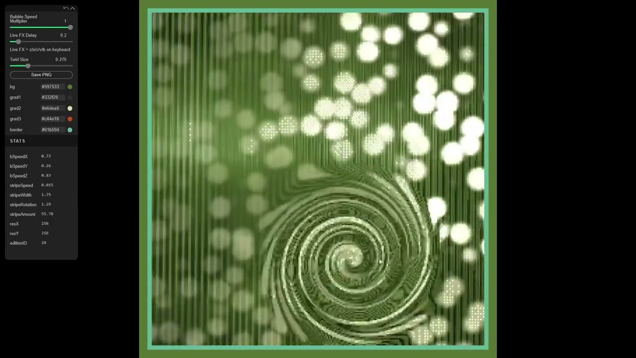 cables.gl - Drifting Apart (FXHash Project)