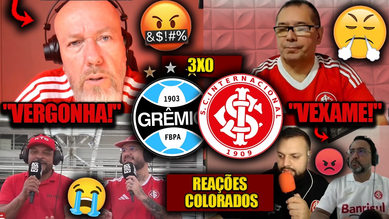 REAÇÕES dos COLORADOS - GRÊMIO 3x0 INTERNACIONAL - GAÚCHÃO 2026 - REACT VAMOS RIR do INTER no GRENAL