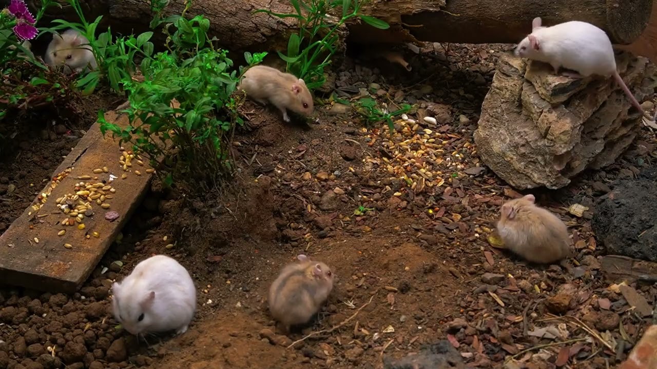 [NO ADS, NO AI] CAT TV 😺 Super Hamster Mega Colony: Garden Feast & Rock Adventure 🐭 4K HDR 60FPS