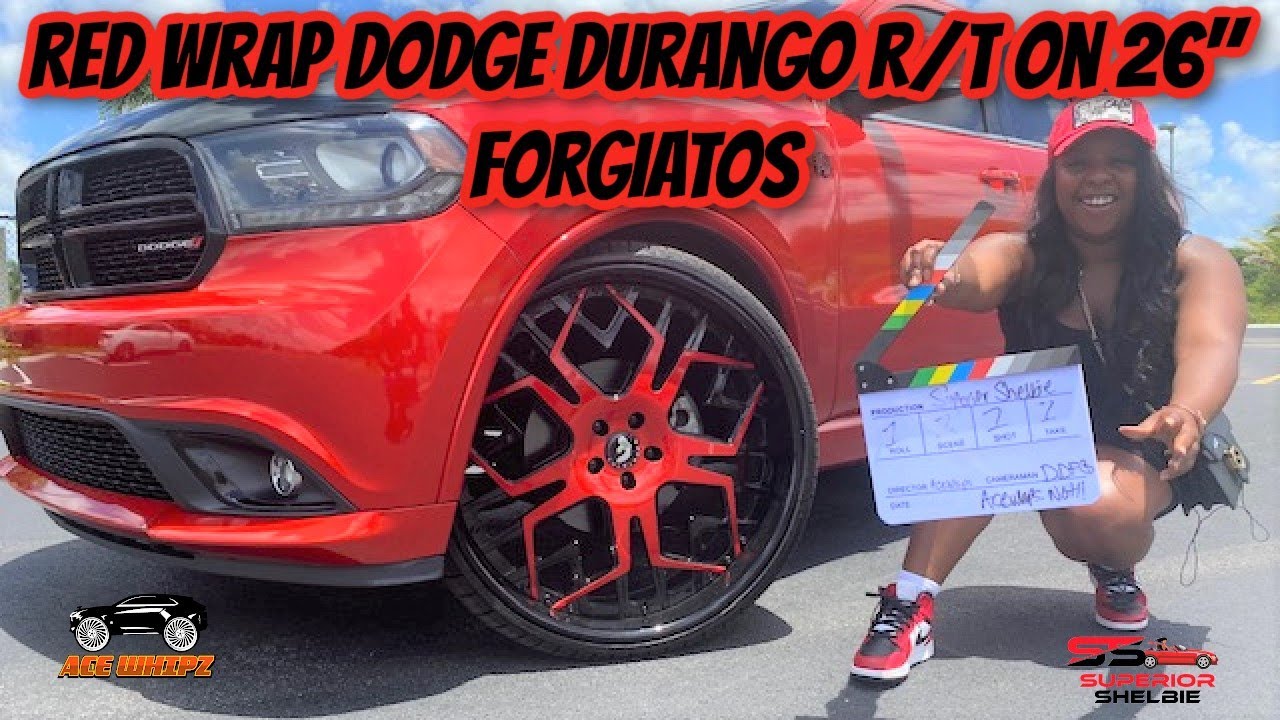 Red Wrap Dodge Durango R/T on 26" Forgiatos