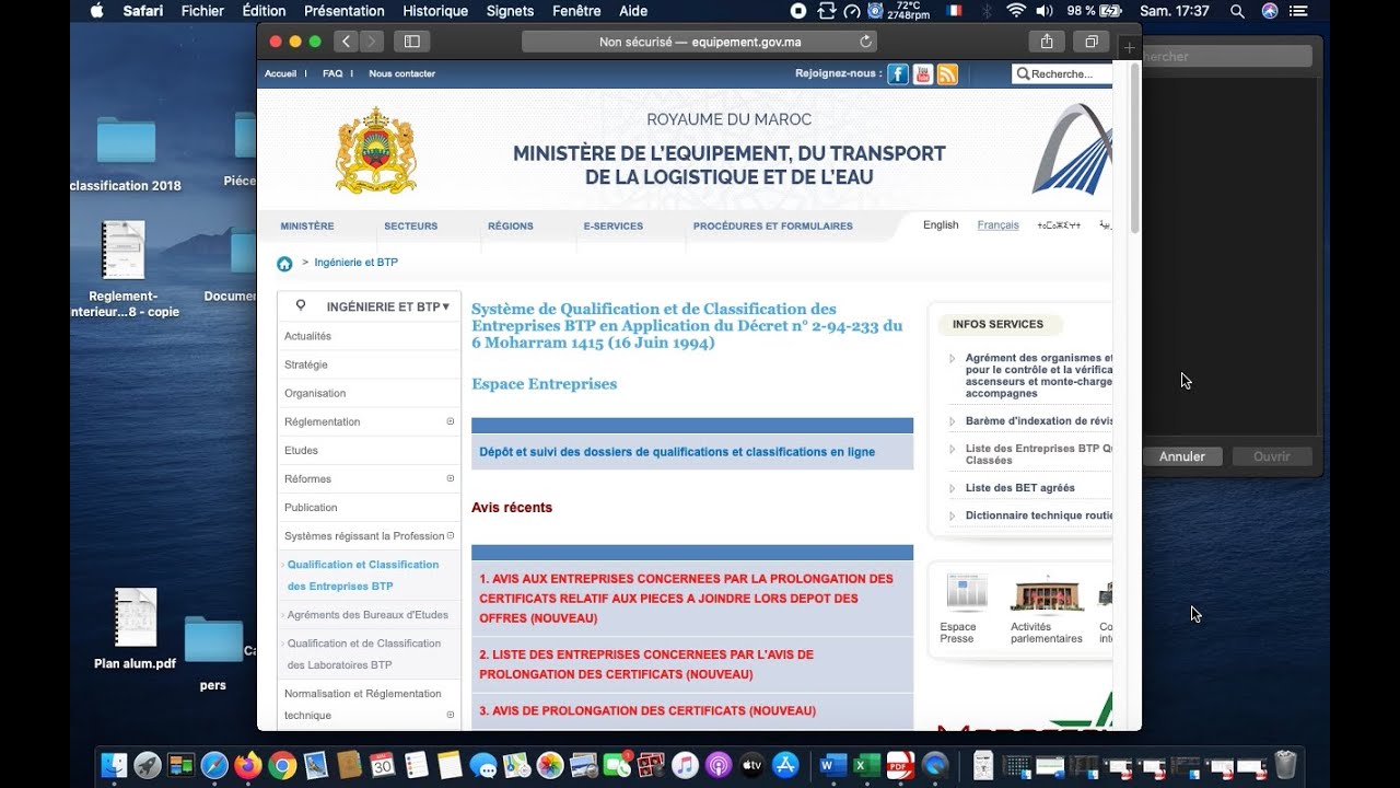 Présentation et introduction de la classification des entreprises BTP Maroc