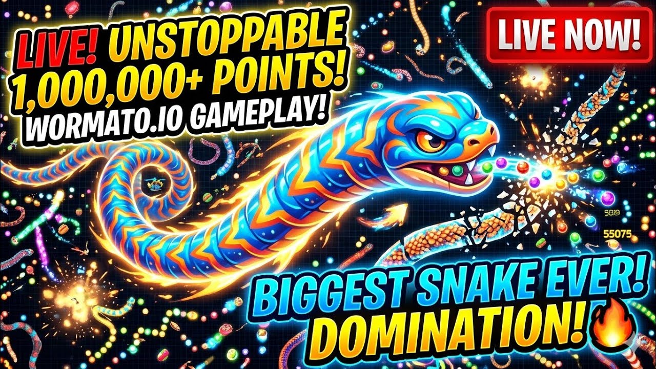 Wormate.io: 100 MILLION Score or I QUIT! 😱🐍 #Wormateio #Live #verticallive #snakegame #rjwormatelive
