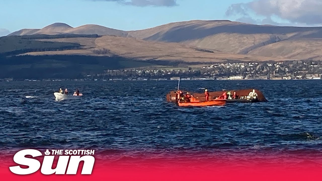 People feared trapped as tugboat capsizes and sinks off the coast of Greenock