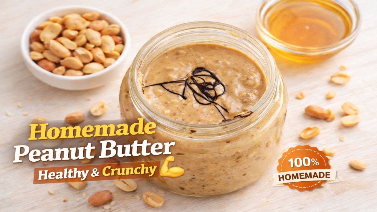 Homemade Crunchy Peanut Butter 🥜 | Healthy & Preservative Free Recipe