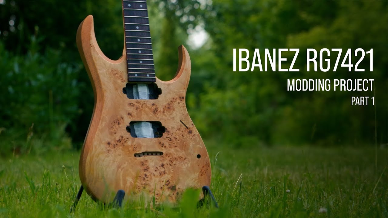 Modding Ibanez RG7421 in 2 days | Part 1: shaping, applying veneer #asmr #ibanez #modifiedguitar
