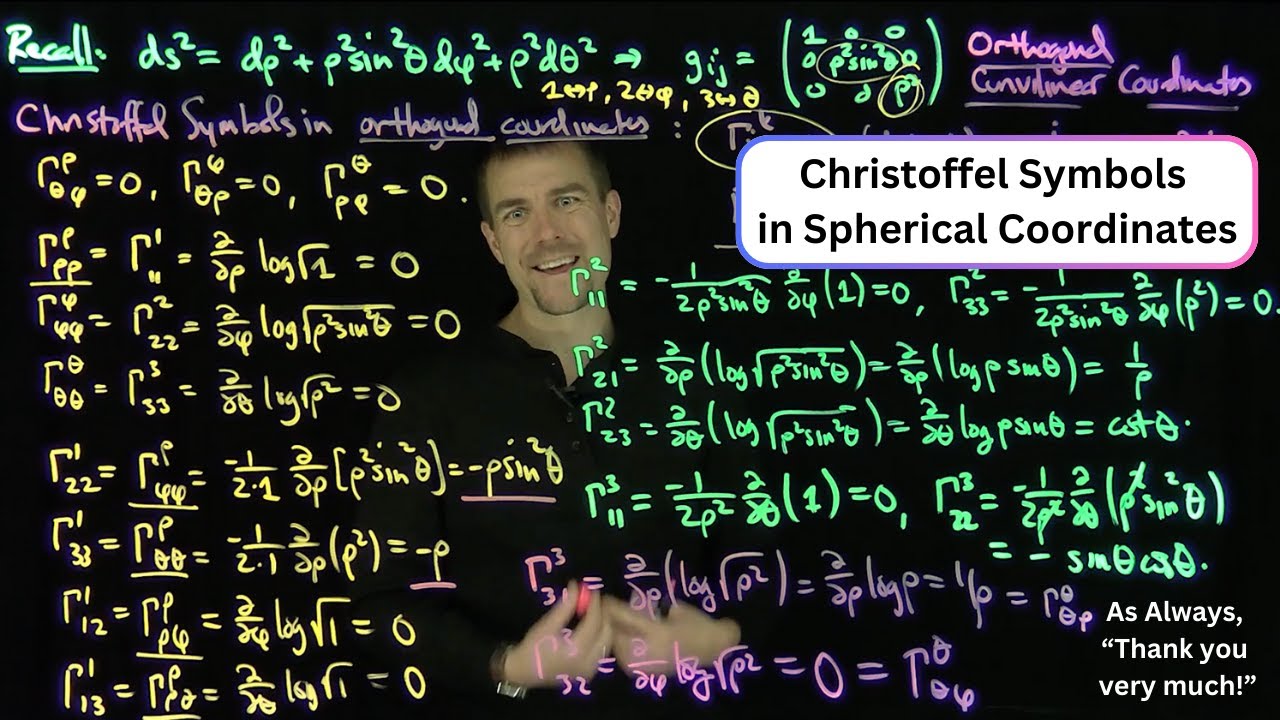 Christoffel Symbols in Spherical Coordinates