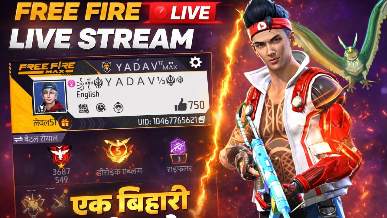 😱 Free Fire Live Hindi | 1v4 Clutch Challenge | Full Pro Gameplay