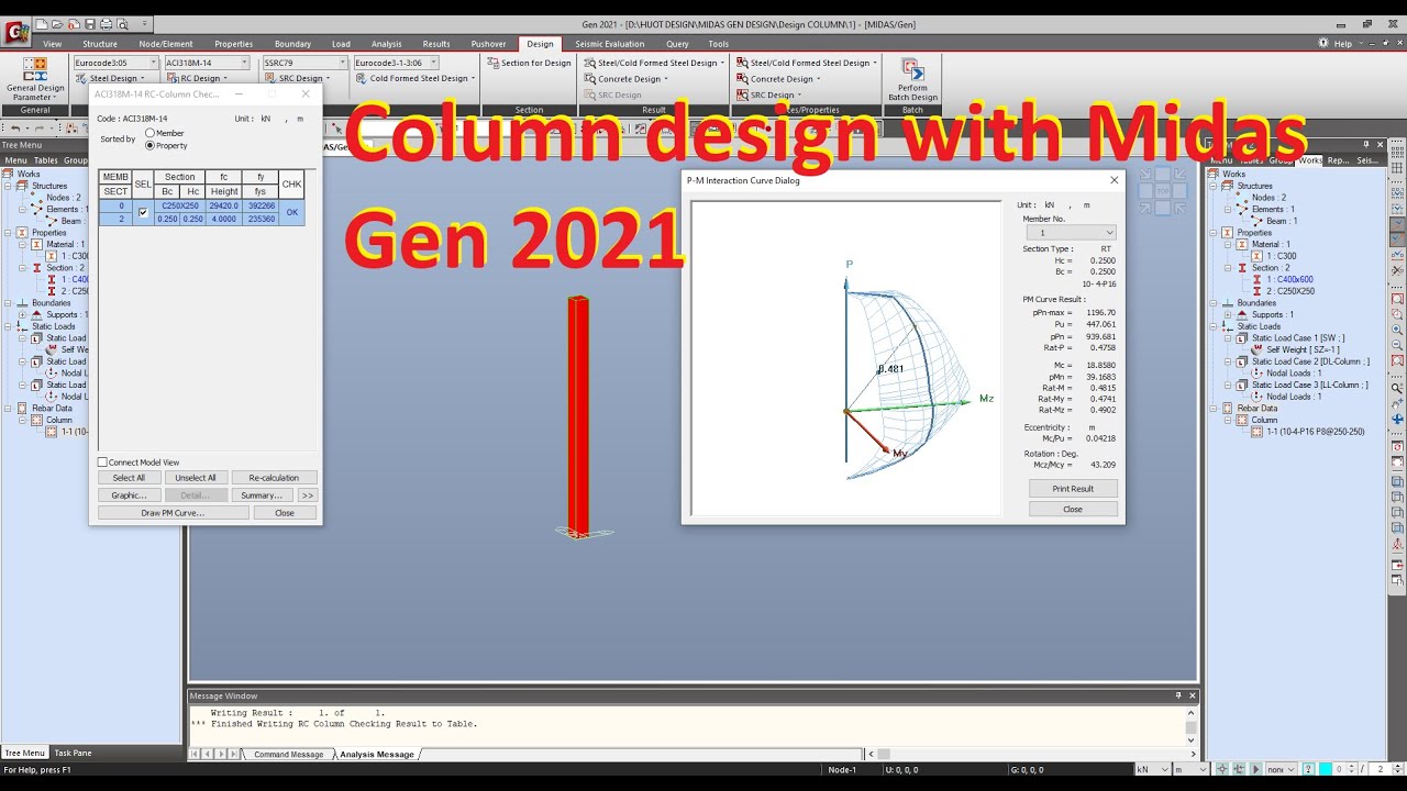 Midas Gen 2021 design Column/Khmer Engineering Program/Engineering Services/Interaction diagram