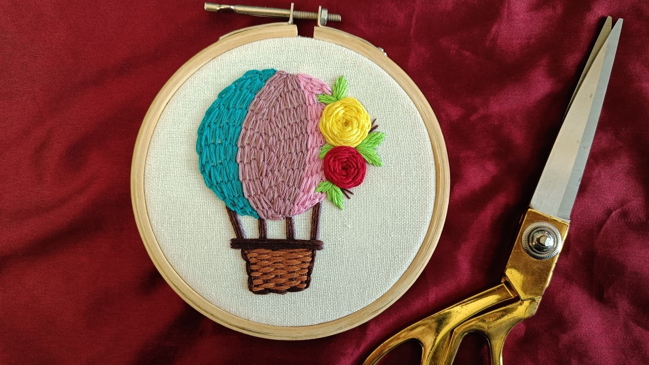 Hot Air Balloon Hand Embroidery Tutorial 🎈 | Easy Step-by-Step for Beginners