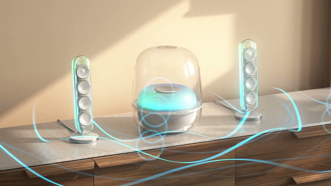 Harman Kardon SoundSticks 5 |  Enceinte Bluetooth &agrave; 2.1 canaux avec HDMI et &eacute;clairage attrayant