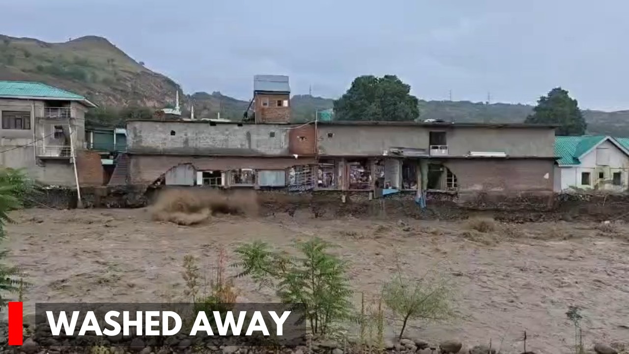 Budgam: Shopping Complex Washed Away in Beerwah Amid Heavy Rain