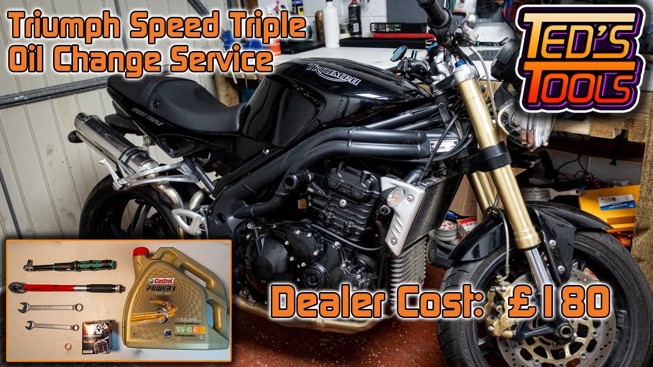 Инструкция по замене масла на мотоцикле Triumph Speed ​​Triple 1050.