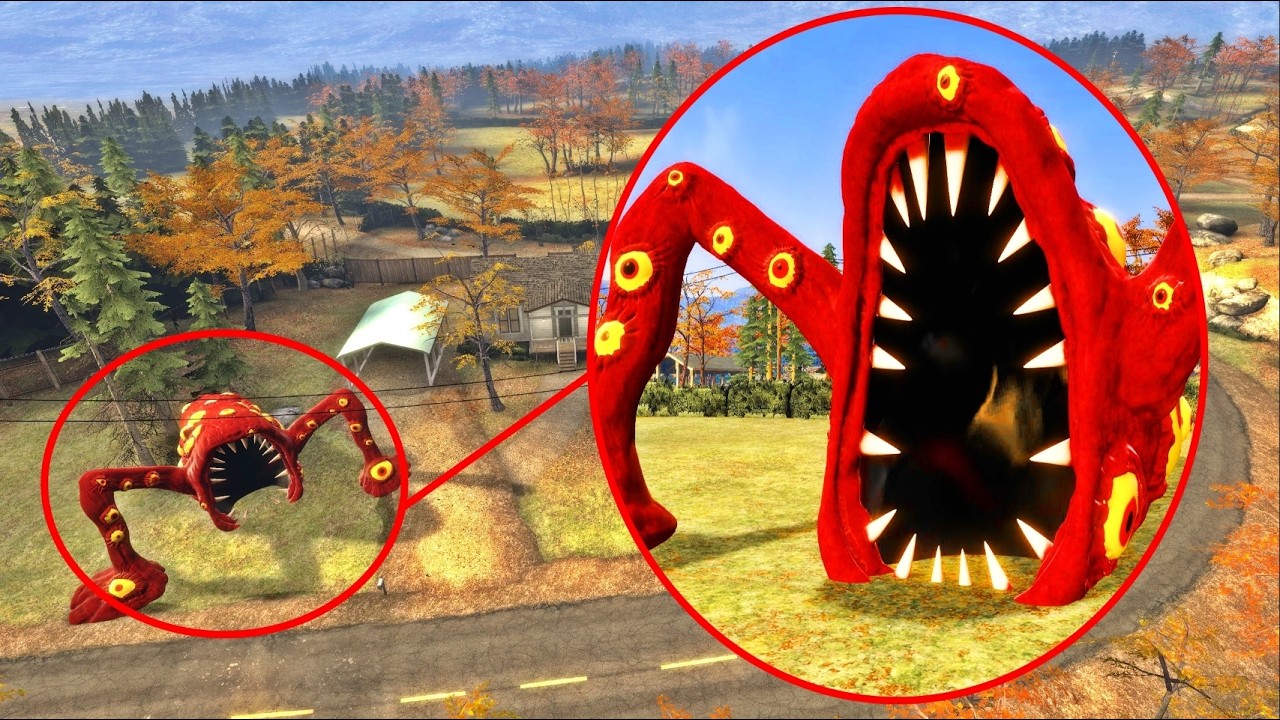 Un DRON capta a SEA EATER TRAIN EATER en la CIUDAD | Garry's Mod Sandbox