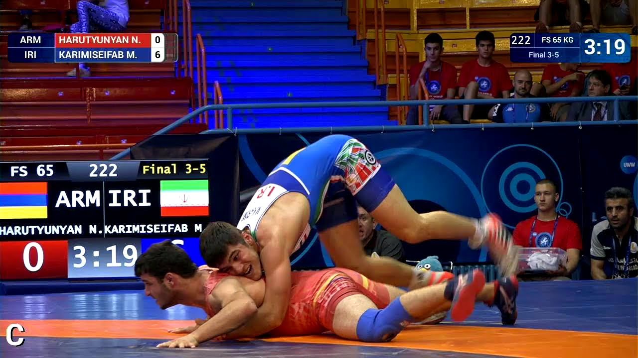 BRONZE FS - 65 kg: N. HARUTYUNYAN (ARM) v. M. KARIMISEIFAB (IRI)