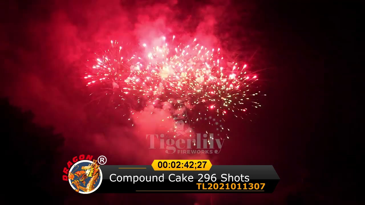 Dragon Fajerwerki Mixed Shape Compound Cake 1'' 296 Shots