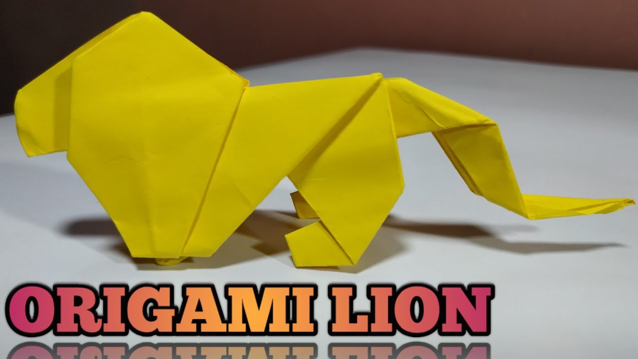 Cara membuat origami singa || how to make origami lion