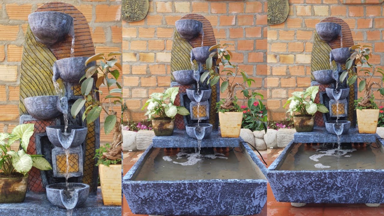 Great idea from cement | Make waterfalls and fish tanks to decorate your home