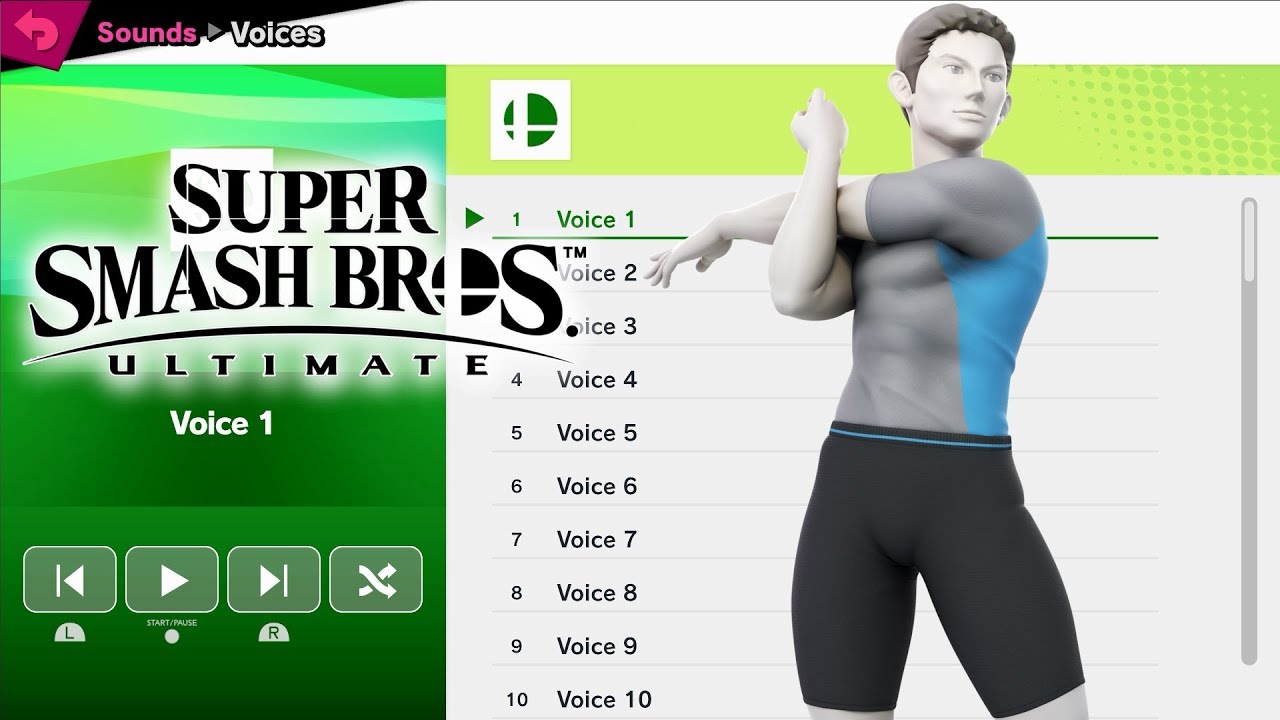 Wii Fit Trainer (Male) Voices - Super Smash Bros Ultimate