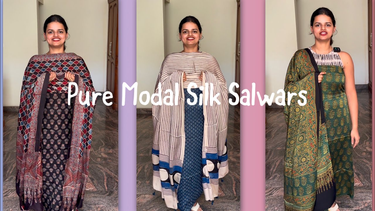 EPI 448|PURE MODAL SILK SUITS|PREMIUM DESIGNER HANDBLOCK PRINTS #modal #dressmaterials @curatedvault