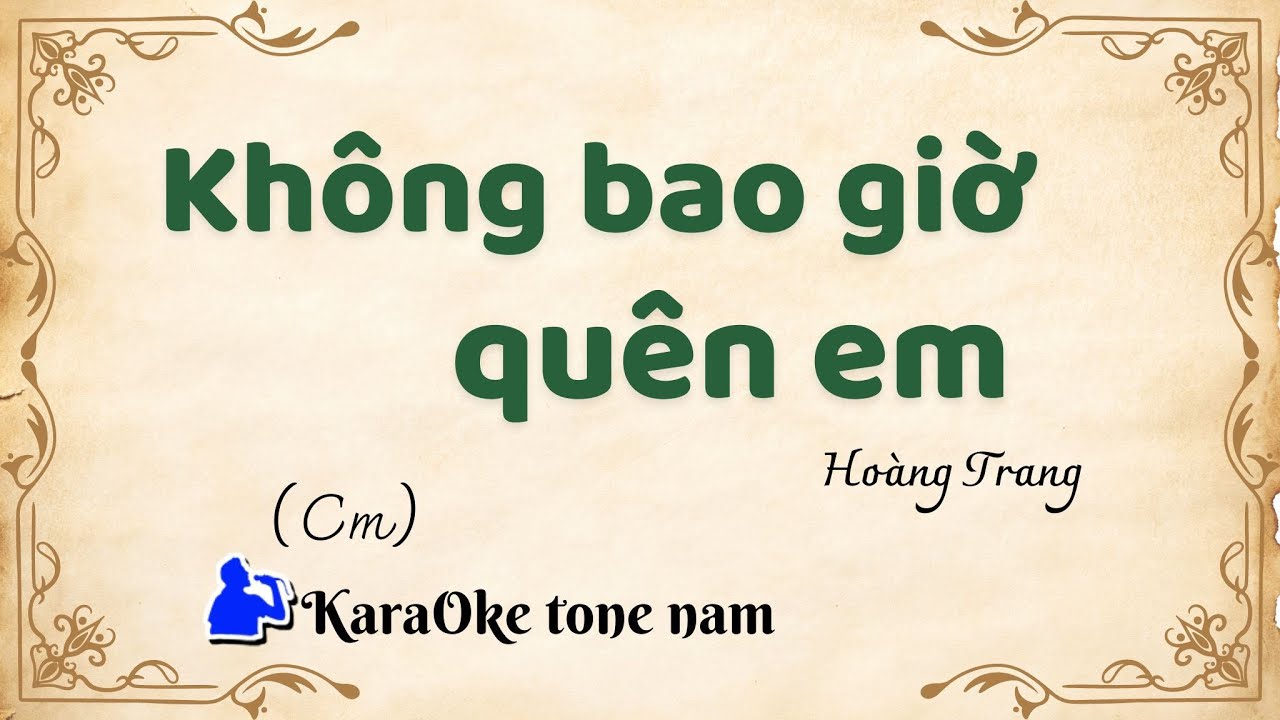 Không bao giờ quên em | Tone nam (Cm) Karaoke  | Cui bap music
