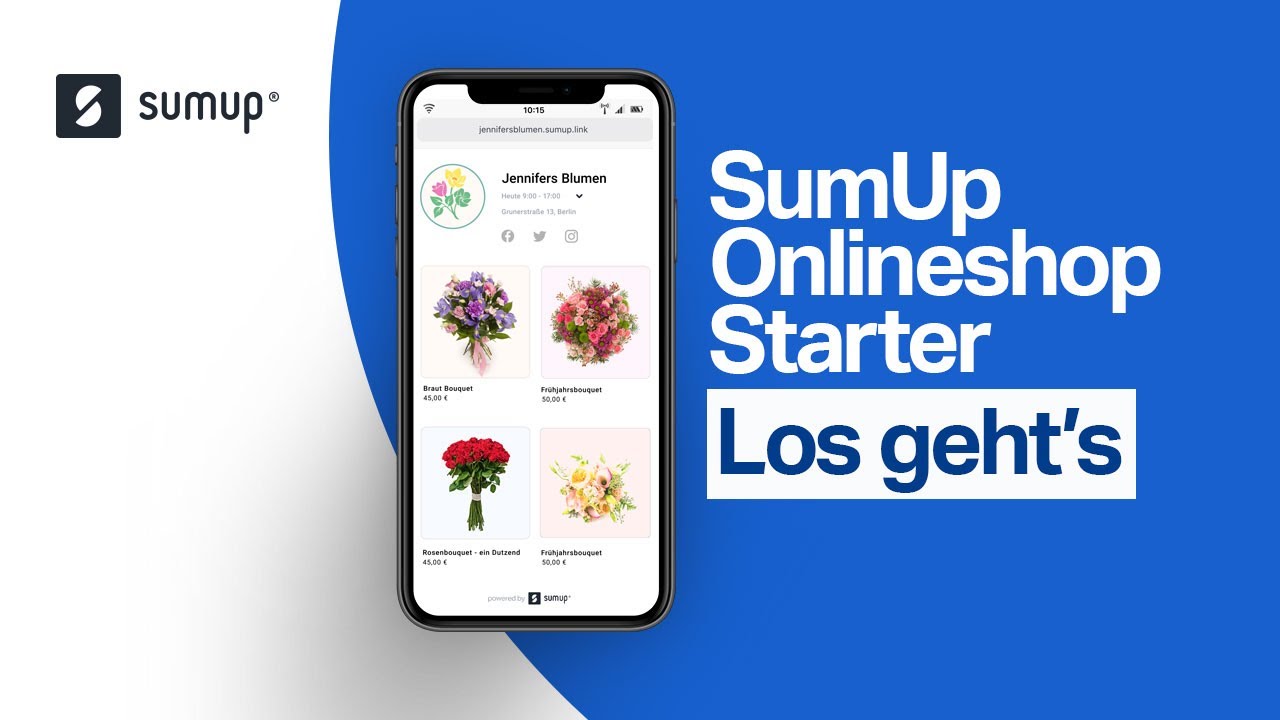 Onlineshop Starter. So richten Sie Ihren SumUp Onlineshop Starter ein.