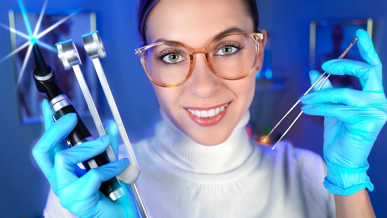 ASMR hospital Unclogging your Ears, Otoscope, Ear Exam, & deep Cleaning & Tuning Fork, Roleplay