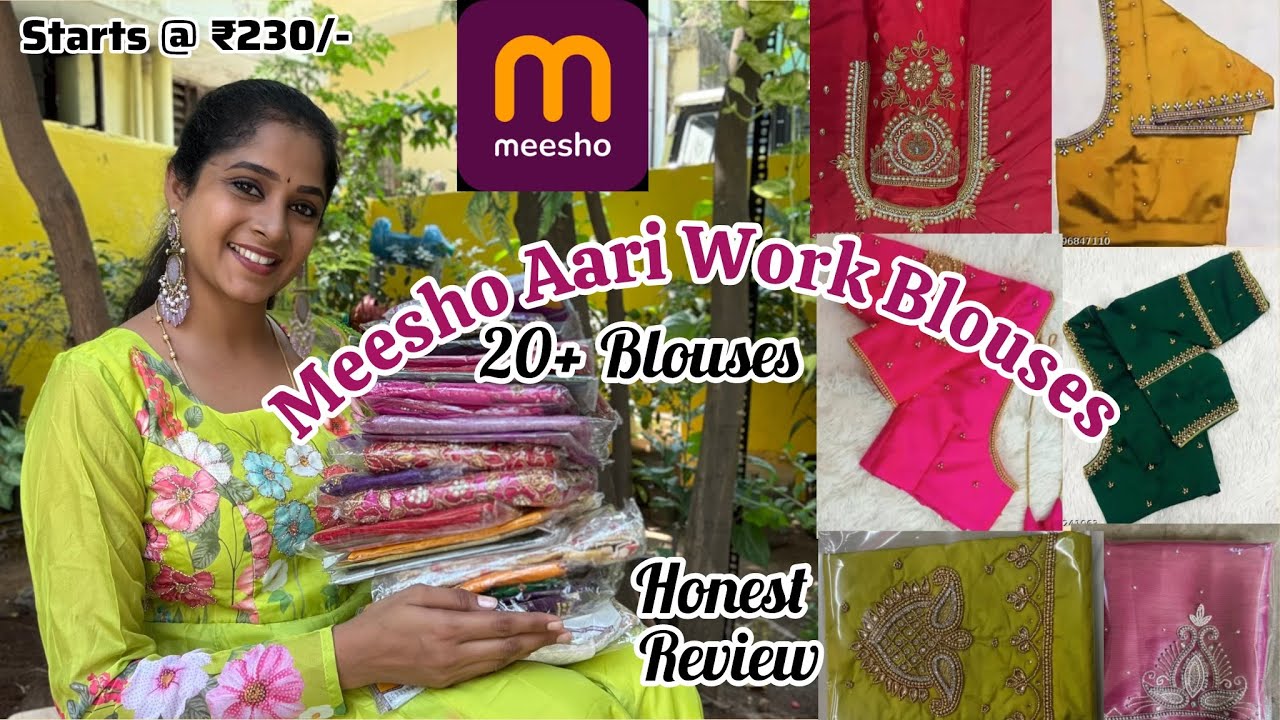 Meesho Latest Wedding & Party Wear Aari Work Blouse Material Collection Trendy & Affordable #video