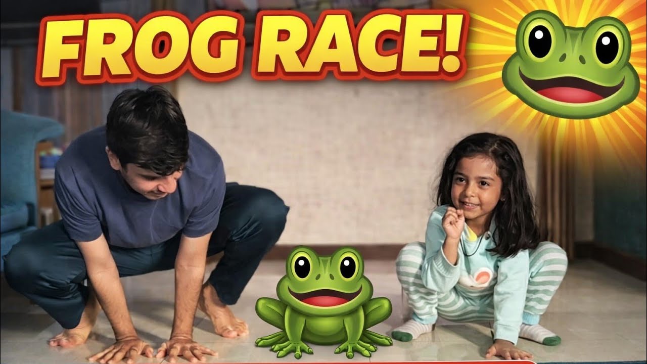 Prisha or bhai ne ki frog race😁