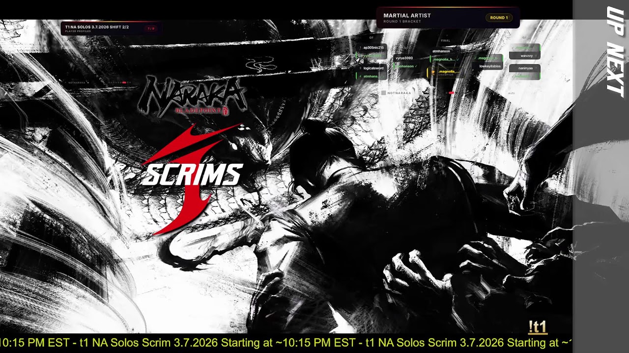 Naraka Bladepoint T1 NA Solos Scrims 3.7.2026