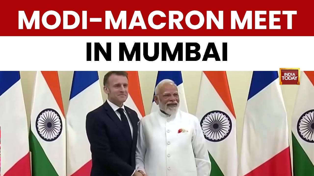 Watch: PM Modi And President Macron Meet In Mumbai To Strengthen India-France Strategic Ties