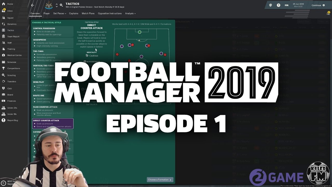 Football Manager 2019: Welcome to the Team, Tactics