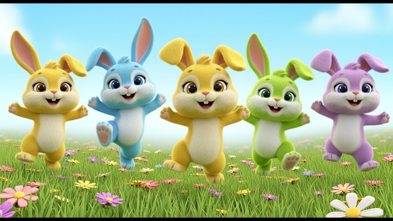 Five Little Bouncing Bunnies | Fun Nursery Rhyme for Kids | Sing, Dance & Play Along