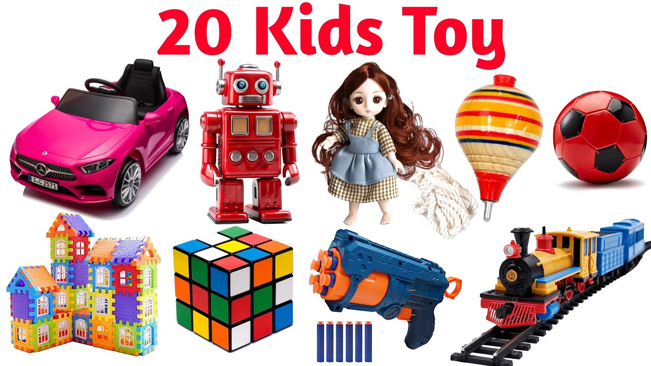 20 बच्चों के लिए 20 खिलौनों के नाम | Learn Toys Names in English and Hindi
