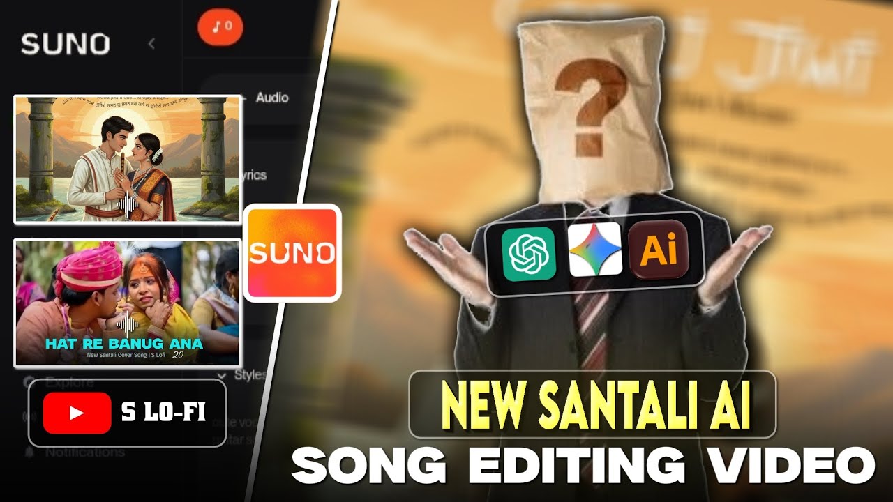 ai song kaise banaye free || New Santali ai song Editing video 2025 || No Copyright 