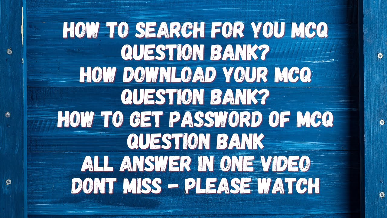 how to search for your mcq question bank |  how to download your mcq question bank | VISHAL SIR