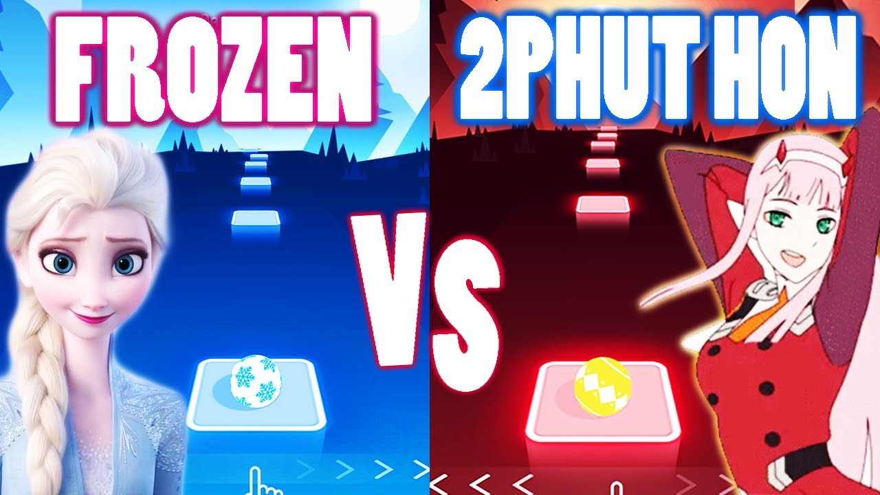 Frozen Into The Unknown VS Phao 2 Phut Hon Tiktok Song - Tiles Hop EDM RUSH!