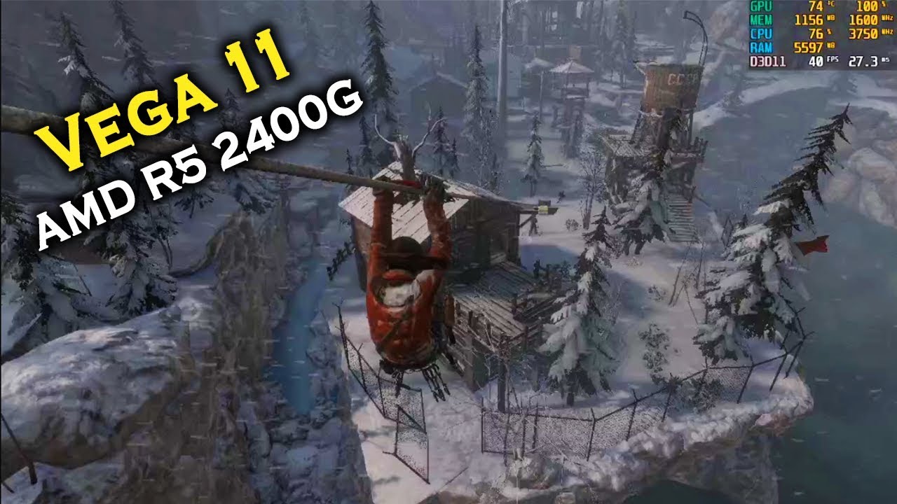 Rise of The Tomb Raider Gameplay On Vega 11 AMD Ryzen 5 2400G