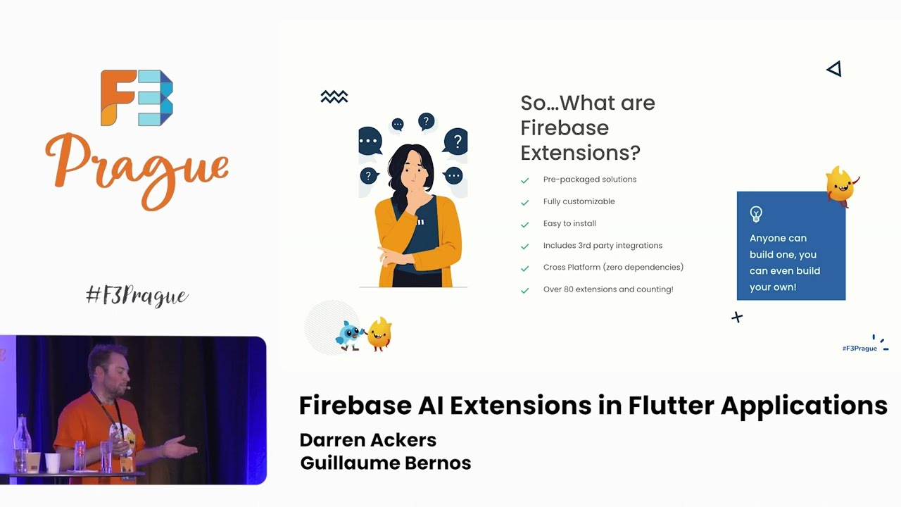 F3 Prague 2023: Firebase AI Extensions in Flutter Applications - Darren Ackers & Guillaume Bernos