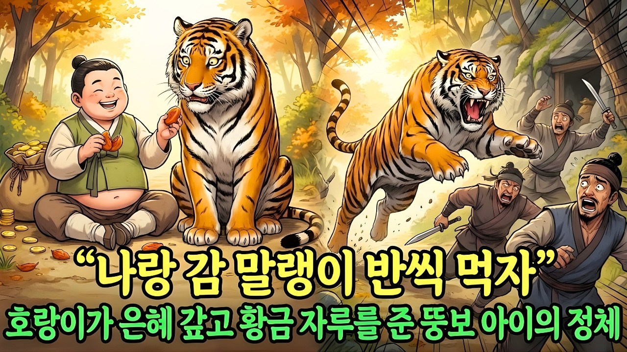 배불뚝이 아이가 건넨 곶감 하나, 호랑이가 물어다 준 '이것'에 온 마을이 발칵! |야담 |옛날이야기 |민담 |전설 | 설화